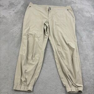 Orvis Nylon Jogger Pants Womens 18 Beige Stretch Pockets Outdoors Hiking Camping